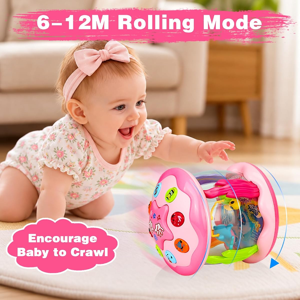 Rolling Ocean Projector with Nursery Rhymes and Night Light view 4