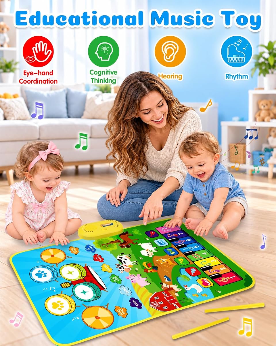 3 in 1 Music Mat with Piano Keys and Drum Pads view 6